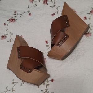 Brown open toe wedges Mossimo Supply Co. Sz 6